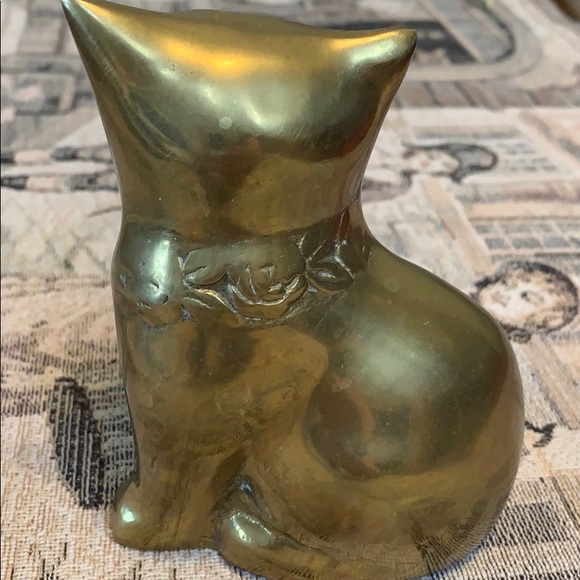 #415 Vintage Brass Cat Figure - Picture 3 of 7